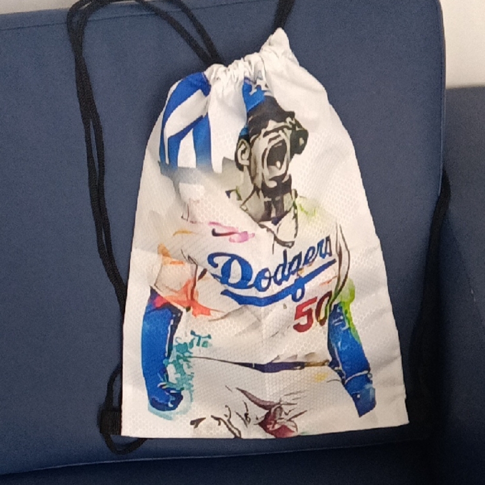 Dodgers Drawstring Bag - White and Blue